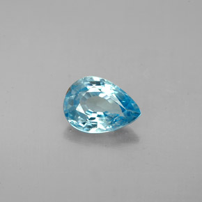 Zircone naturale blu da 1,51 ct, taglio a pera, VS