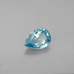Zircone naturale blu da 1,51 ct, taglio a pera, VS