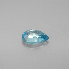 Zircone naturale blu da 1,51 ct, taglio a pera, VS