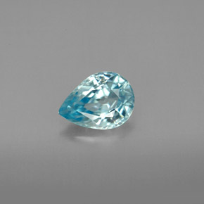 Zircone naturale blu da 1,49 ct, taglio a pera, VVS