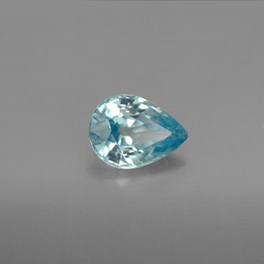 Zircone naturale blu da 1,49 ct, taglio a pera, VVS