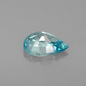 Zircone naturale blu da 1,43 ct, taglio a pera, VVS-VS