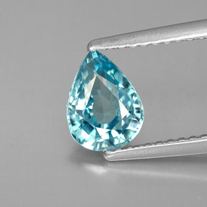 Zircone naturale blu da 1,41 ct, taglio a pera, VVS-VS