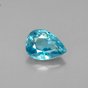 Zircone Blu naturale da 1.28 ct, Forma a pera, VVS