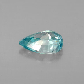 Zircone naturale blu da 1,46 ct, taglio a pera, VVS