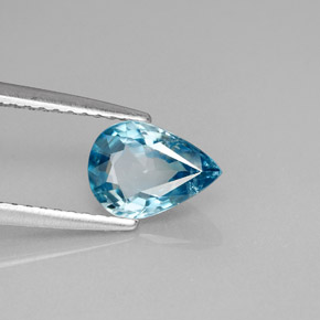 Zircone naturale blu da 1,45 ct, taglio a pera, VS