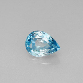 Zircone naturale blu da 1,96 ct, taglio a pera, VVS-VS