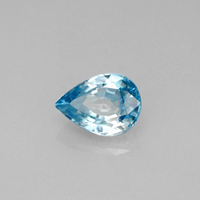 Zircone naturale blu da 1,96 ct, taglio a pera, VVS-VS