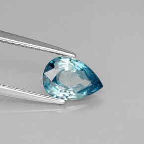 Zircone naturale blu da 1,45 ct, taglio a pera, VVS
