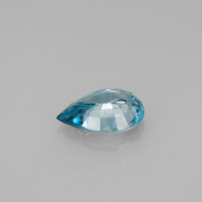 Zircone naturale blu da 1,45 ct, taglio a pera, VVS