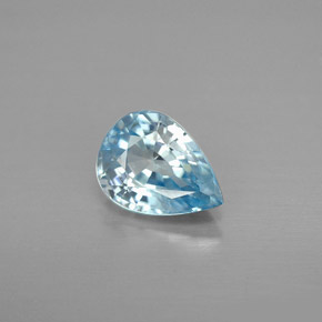 Zircone naturale blu da 1,80 ct, taglio a pera, VVS-VS