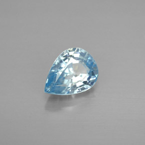 Zircone naturale blu da 1,80 ct, taglio a pera, VVS-VS