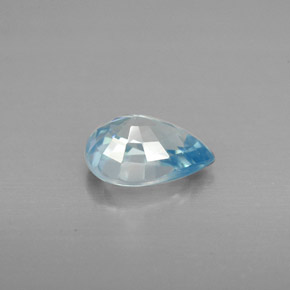 Zircone naturale blu da 1,80 ct, taglio a pera, VVS-VS