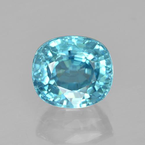 Zircone Blu verdastro brillante naturale da 3.87 ct, Taglio ovale, VVS-VS