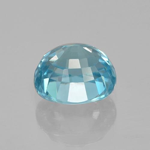 Zircone Blu verdastro brillante naturale da 3.87 ct, Taglio ovale, VVS-VS