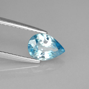 Zircone naturale blu da 1,39 ct, taglio a pera, VS