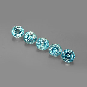 Zircone naturale blu da  ct, taglio rotondo, VS