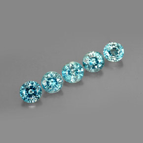 Zircone naturale blu da  ct, taglio rotondo, VS