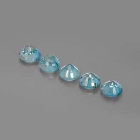 Zircone naturale blu da  ct, taglio rotondo, VS