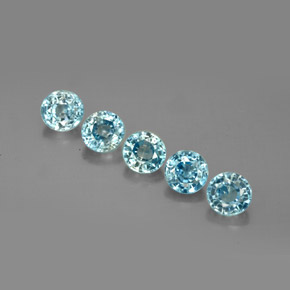 Zircone naturale blu da  ct, taglio rotondo, VS