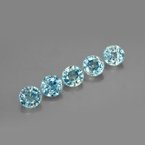 Zircone naturale blu da  ct, taglio rotondo, VS