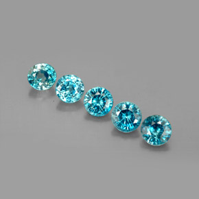 Zircone naturale blu da  ct, taglio rotondo, VS