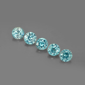 Zircone naturale blu da  ct, taglio rotondo, VS