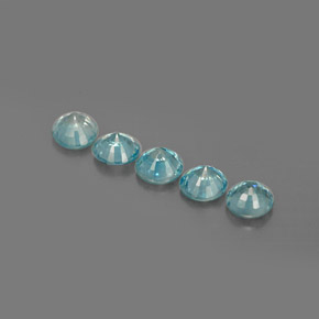 Zircone naturale blu da  ct, taglio rotondo, VS