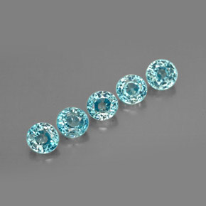 Zircone naturale blu da  ct, taglio rotondo, VS
