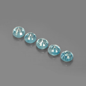 Zircone naturale blu da  ct, taglio rotondo, VS