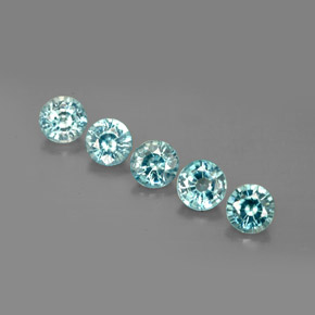 Zircone naturale blu da  ct, taglio rotondo, VS
