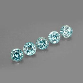 Zircone naturale blu da  ct, taglio rotondo, VS