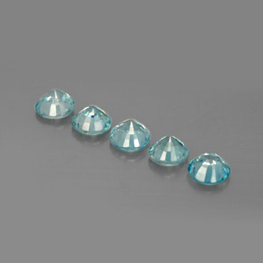 Zircone naturale blu da  ct, taglio rotondo, VS