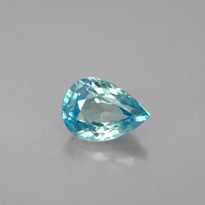 Zircone naturale blu da 1,71 ct, taglio a pera, VVS-VS