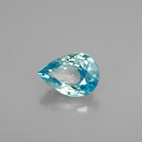 Zircone naturale blu da 1,71 ct, taglio a pera, VVS-VS