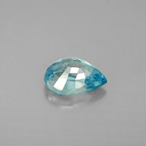 Zircone naturale blu da 1,71 ct, taglio a pera, VVS-VS