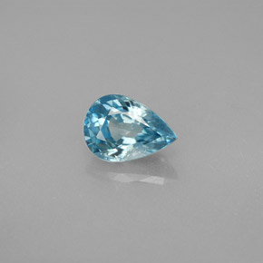 Zircone naturale blu da 1,83 ct, taglio a pera, VS