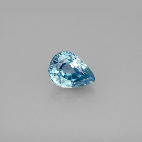 Zircone naturale blu da 1,83 ct, taglio a pera, VVS-VS