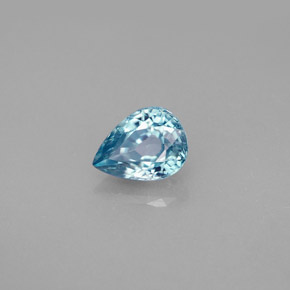 Zircone naturale blu da 1,83 ct, taglio a pera, VVS-VS