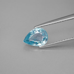 Zircone naturale blu da 1,64 ct, taglio a pera, VVS