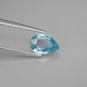 Zircone naturale blu da 1,64 ct, taglio a pera, VVS