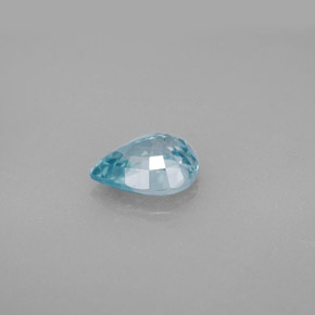 Zircone naturale blu da 1,64 ct, taglio a pera, VVS