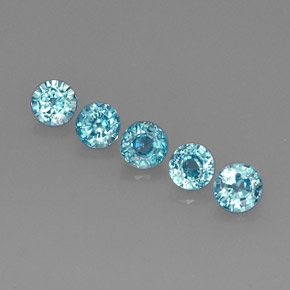 Zircone naturale blu da  ct, taglio rotondo, VS