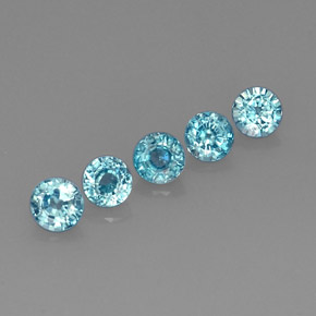 Zircone naturale blu da  ct, taglio rotondo, VS