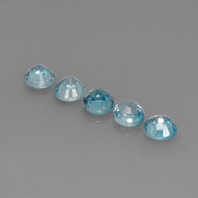 Zircone naturale blu da  ct, taglio rotondo, VS