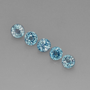Zircone naturale blu da  ct, taglio rotondo, VS