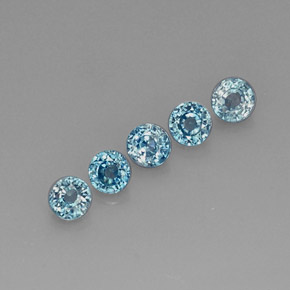 Zircone naturale blu da  ct, taglio rotondo, VS