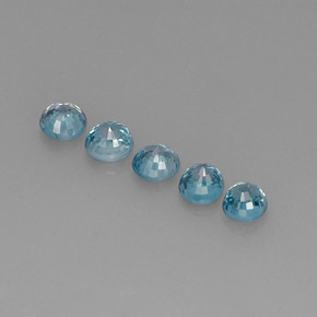 Zircone naturale blu da  ct, taglio rotondo, VS