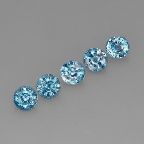 Zircone naturale blu da  ct, taglio rotondo, VS