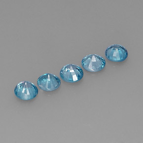 Zircone naturale blu da  ct, taglio rotondo, VS